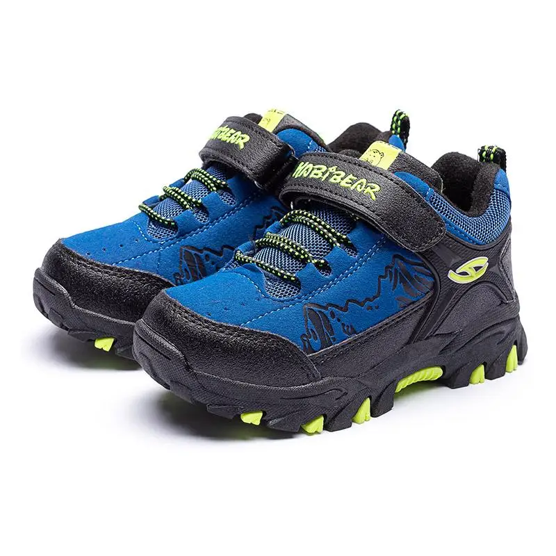 Детская обувь кроссовки для мальчиков г. Осенне-зимняя Уличная обувь для бега для мальчиков толстая подошва Нескользящая обувь для мальчиков 26-39 - Цвет: Blue
