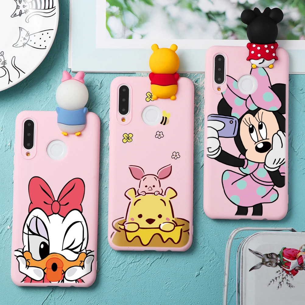 Silicone Phone Cases For Huawei P20 Pro P30 P8 P9 P10 Lite P Smart Z 2019 2017 Cartoon Cute Matte Soft TPU Back Cover Coque Capa
