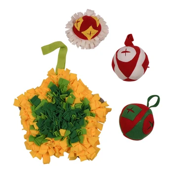 

4pcs Pet Cat Relieve Stress Home Dog Snuffle Mat Foraging Skill Dispensing Activity Nose Training Christmas Decor Polar Fleece