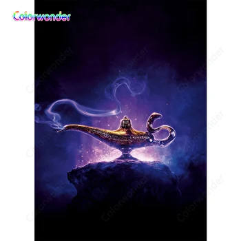 

Vinyl Backdrop for Photography Aladdin Magic Lamp Children Birthday Party Background Decorations Baby Shower Banner Photo Prop