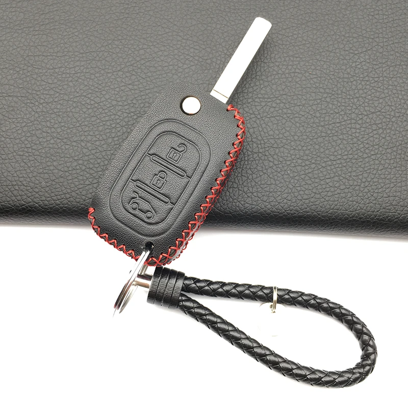 Кожаный чехол для ключей пульт дистанционного управления с 3 кнопками Lada Sedan Largus