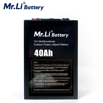 

Mr.Li 12V 40Ah Rechargeable Lithium Battery Pack Build In BMS With Dual USB Interface For Emergency Power Outdoor Power Supply