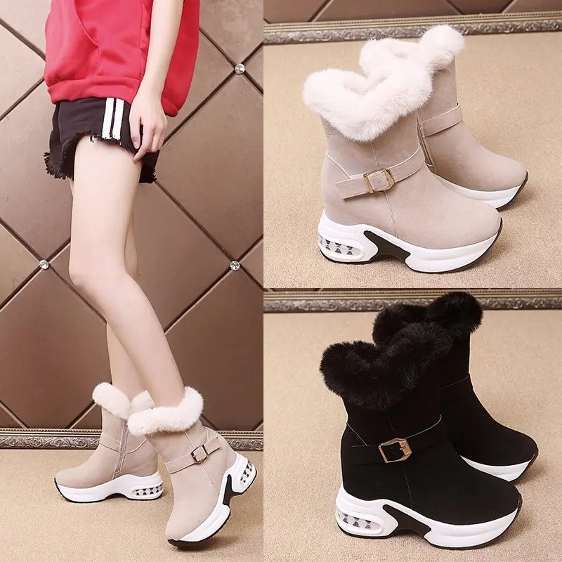 Зимние ботинки на платформе кожаные зимние женская повседневная обувь женские