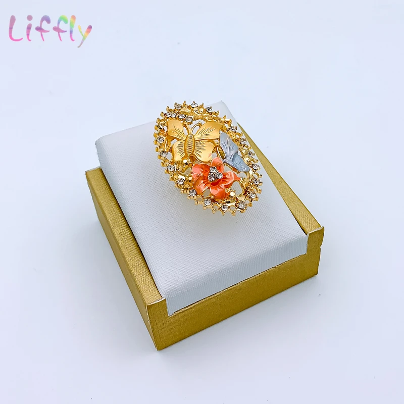 African Jewelry Charm Women Necklace Earrings Dubai Gold Jewelry Sets for Women Wedding Bridal Bracelet Ring Pendant Jewelry Set - Image 4