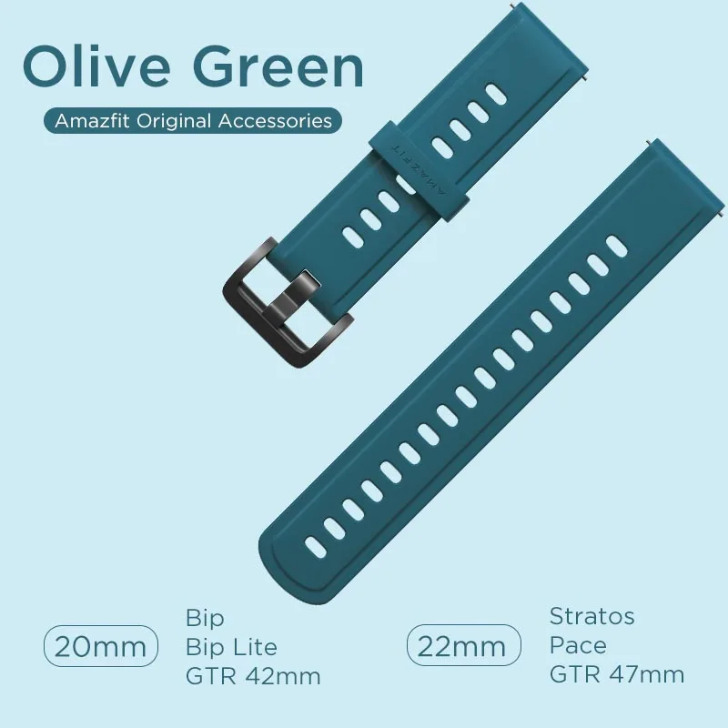 20 мм ремешок Huami Amazfit Смарт-часы ремешок для Xiaomi Amazfit Bip Pace Stratos GTR часы Amazfit Smartwatch - Цвет: Olive Green
