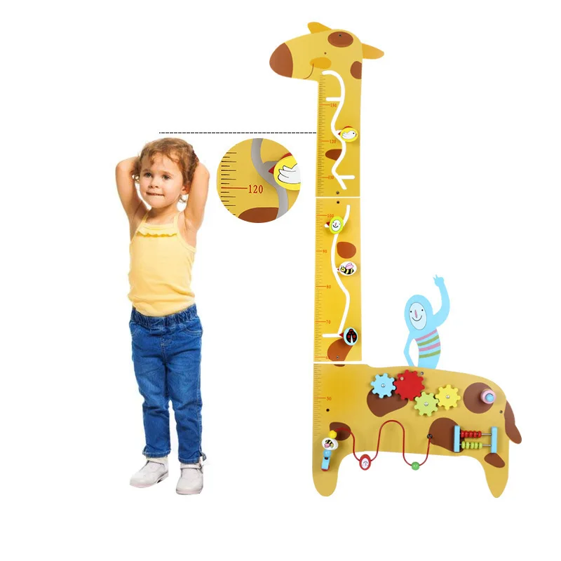

Youlebi New Style Wall Game Wooden Giraffe Multi-functional CHILDREN'S Height Measuring Tape Bead-stringing Toy Maze Toy