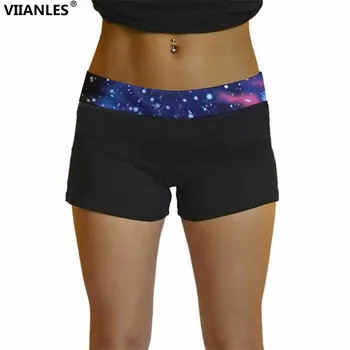 

VIIANLES Sexy Yuga Shorts Women Sports Wear Fitness Short Pant Printed Waist Skinny Female Push Up Gym Elastic Breathable Shorts