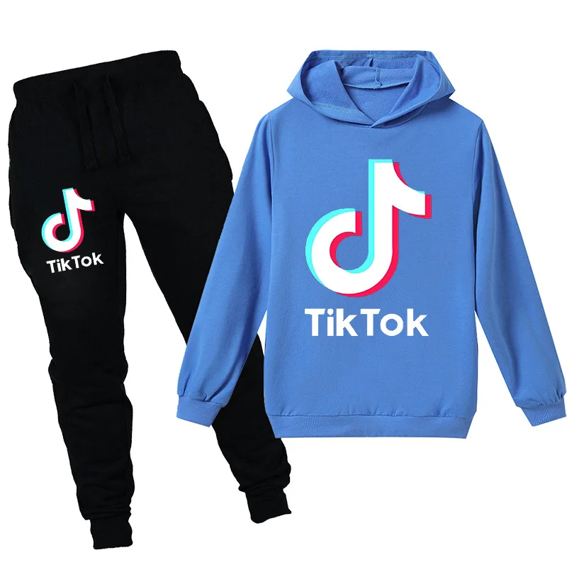 Tiktok/комплект одежды с рисунком аниме, рубашки Рождественская рубашка с длинными рукавами TikTok маскарадный костюм из 2 предметов, осенняя верхняя одежда для мальчиков и девочек - Цвет: PH1244-blue