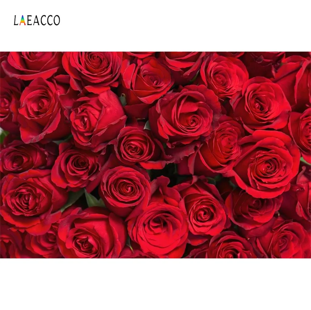 Laeacco Red Rose Wedding Flower Love Party Celebration Bridal Baby Portrait Photo Background Photographic Backdrops Photo Studio