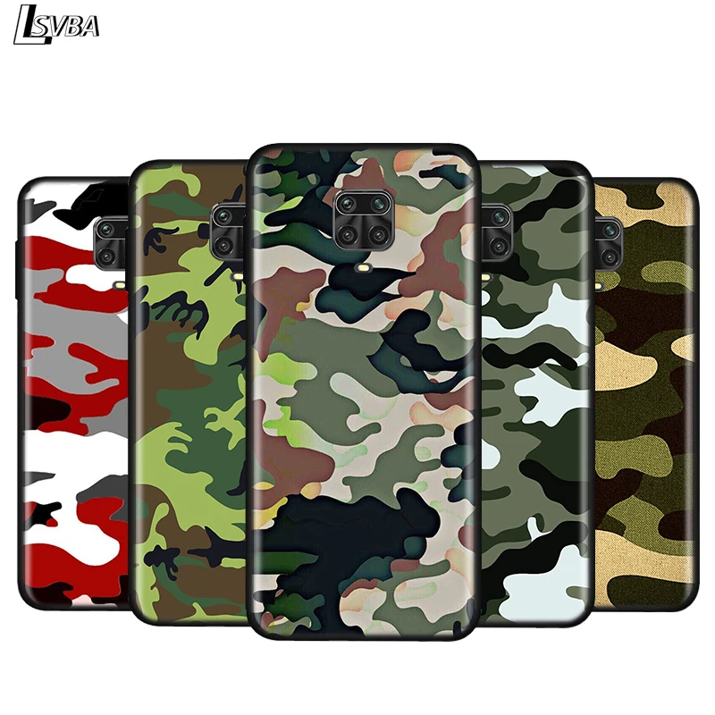 

Silicone Cover Camouflage Pattern For Xiaomi Redmi Note 9 9S Max 8T 8 7 6 5 Pro 5A 4X 4 Bright Black Phone Case