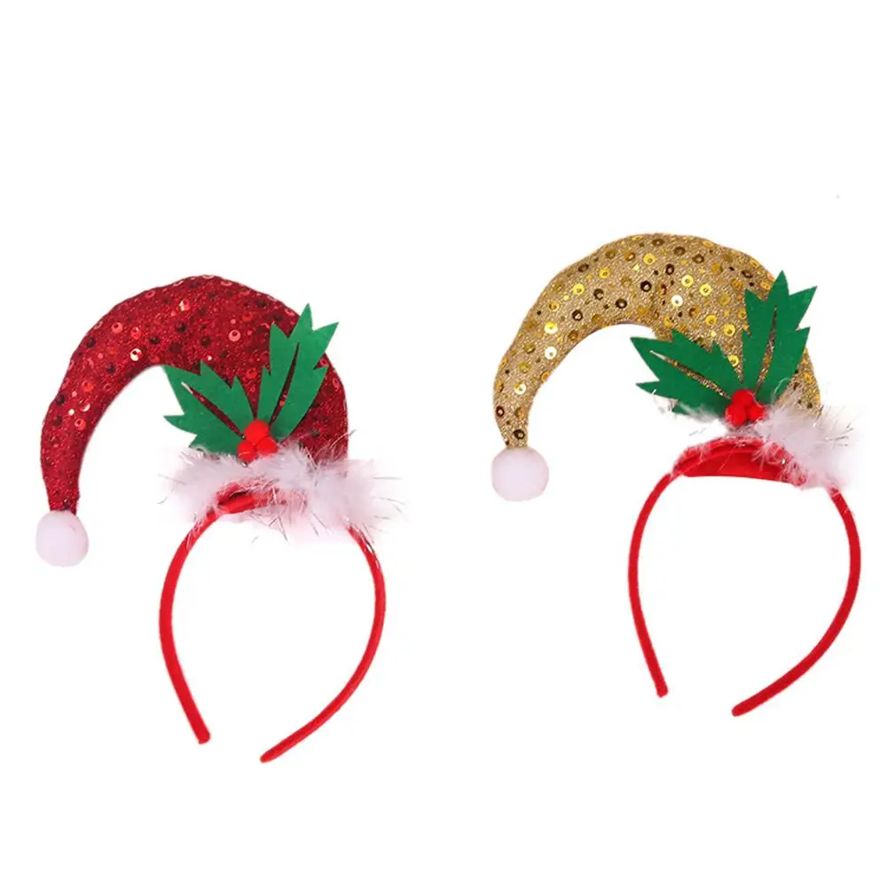 Рождественская новая оголовье Стерео перо круглые блики изогнутая шапка украшения для рождественской вечеринки