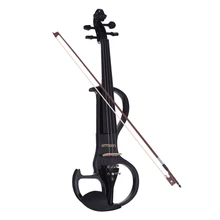 Ammoon Maple Body Ebony полный размер 4/4 твердая древесина Бесшумная Электрическая Скрипка гриф с колками подбородок отдых задняя часть