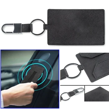 

Black Key Card Holder Protector Shell Cover Case W/Key Chain For Tesla Model3