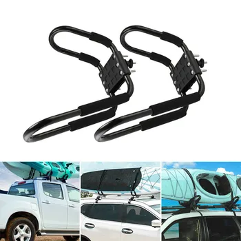 

1 Pairs Universal Black Steel Roof J-Bar Rack Roof Rack for Kayak Boat Canoe Car SUV Top Mount Carrier New