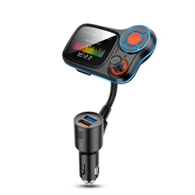 FM передатчик Новый беспроводной Bluetooth громкой связи Автомобильный Mp3 плеер комплект цветной экран QC3.0 + 2.4A высокая сила тока Быстрая зарядка