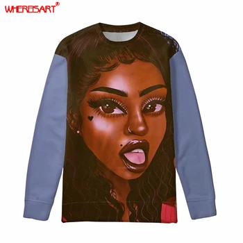 

FORUDESIGNS Women Hoodie Black Girl Magic Sweatshirts Fashion 2019 Oversize Teens Girl Pullovers Warm Pocket Hooded Jacket 2019
