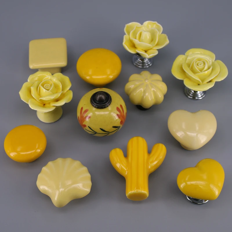 Ручки для шкафа с милыми цветами керамические ручки кухонного комода рисунком
