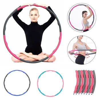 

8 Knots Fitness Sport Hoop Yoga Waist Exercise Slimming Sport Hoop Removable Plastic Foam Hoop Massage Loop Fitness Equipment