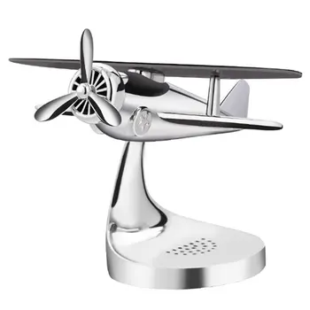 

Car Decoration Aromatherapy Airplane Decoration Non-Slip Mat Alloy Solar Energy Rotate Aircraft Model Ornament