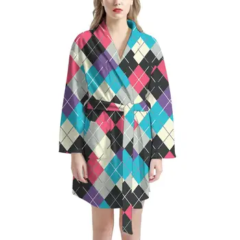 

New Woman Bathrobe Plus Size Robe Housecoat Winter Thick Cotton Pink Dressing Gown Floral Printing Belted Soft Cotton Bathrobes