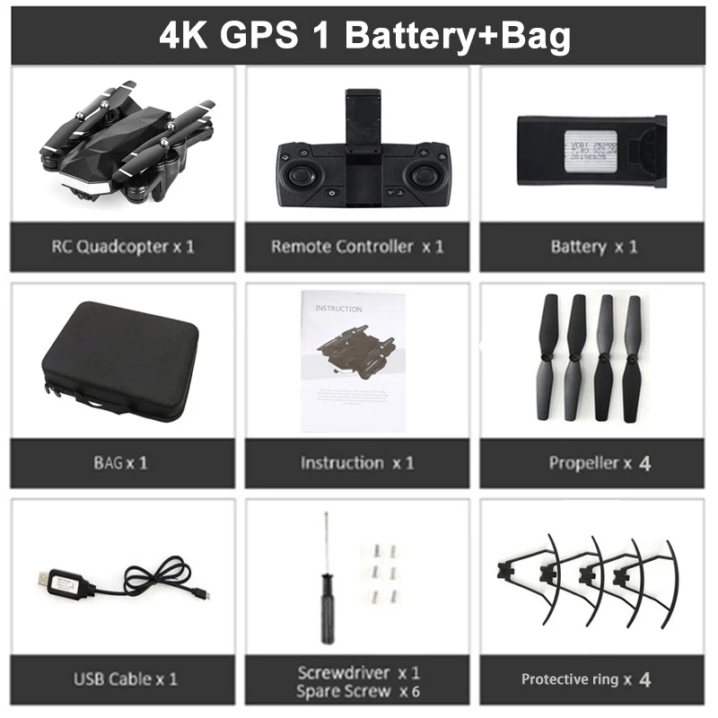 2.4G GPS 4K 1Battery KEELEAD C53 gps Дрон 4K 5G wifi FPV двойная камера дроны профессиональный оптический поток без потери режим gps складной Радиоуправляемый квадрокоптер Дрон - Цвет: 2.4G GPS 4K 1Battery