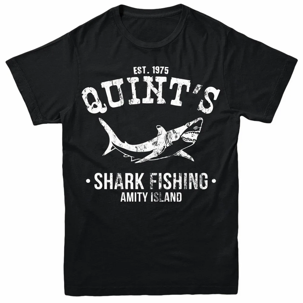 

Jaws Quints Shark T-Shirt Fishing Boat Amity Island Unisex Adult & Kids Tee Top Cotton Tee Shirt Classic Custom Design