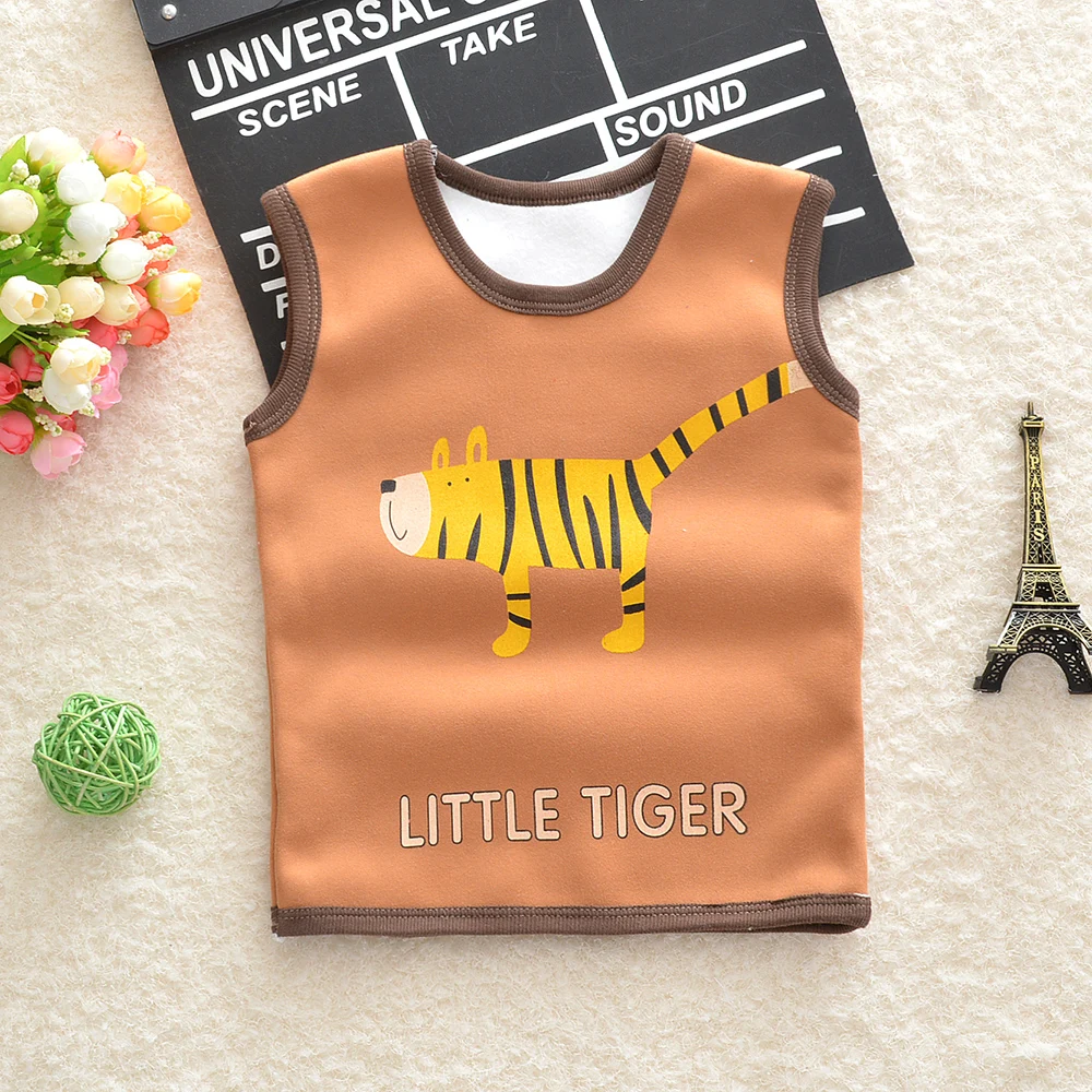 Осенне-зимний милый детский жилет с рисунком для мальчиков и девочек хлопковый теплый детский жилет для мальчиков и девочек, жилет, верхняя одежда, DS19