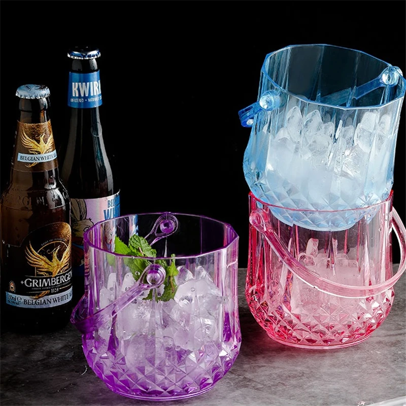 1.2L Arcylic Ice Bucket Wine Champagne Gorgeous Diamond Ice Bucket With Tong Bar Tools ice bucket