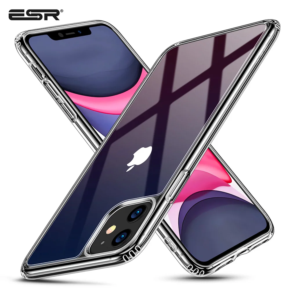 Стеклянный чехол ESR для iPhone 11 11 Pro 11 Pro Max, ультратонкая прозрачная задняя стеклянная крышка с мягким краем для iPhone 11