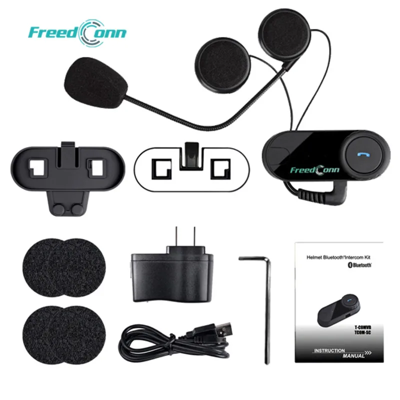 Гарнитура FreedConn для мотоциклетного шлема беспроводная гарнитура с Bluetooth 2 3