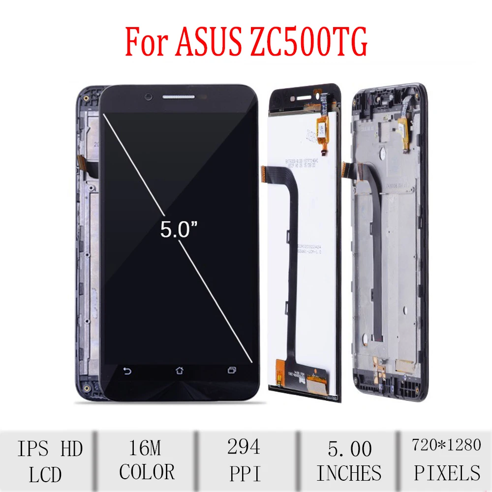 

Original For ASUS Zenfone Go ZC500TG Z00VD LCD Display Touch Screen Digitizer Assembly For Asus ZC500TG Display with Frame 5.0"