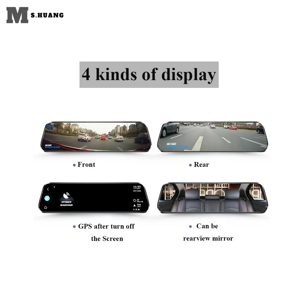 

Dual lens video Recorder Full HD 10 inch Touch screen Car DVR Rear View Mirror Dash cam Car Camera 1080P Back Camera