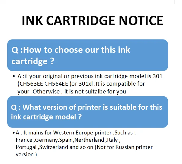 Чернильный картридж для HP 301 XL hp 5530 Envy 4630 4632 2050 Deskjet D2000 3000 3050 3052 3054|Чернильные