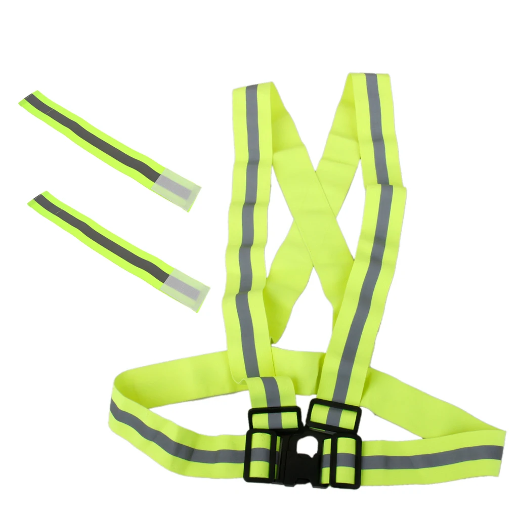 Reflective Vest Arm Band Belt Strap For Outdoor Sports Night Running Cycling