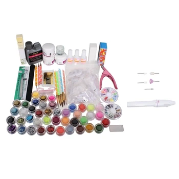 

Nail Art Kits Nail Care Nail Design Nail Acrylic Powder Brush Glitter Tip Tools & 5 Bits Electric Manicure Nail Drill File Grind