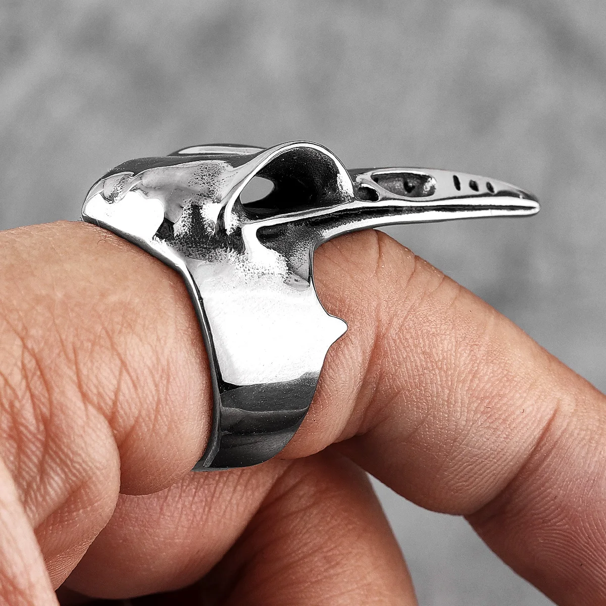Viking Crow Skull Stainless Steel Mens Rings Punk Amulet Gothic for Male Boyfriend Biker Jewelry Creativity Gift Wholesale 4