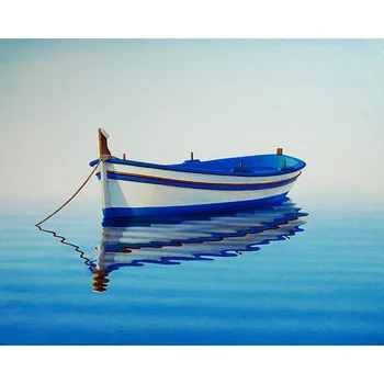 

DIY Painting By Numbers Ship Kit Oil Picture By Numbers Sea Landscape 40x50cm Wall Art Painting on Canvas Home Decoration Gift