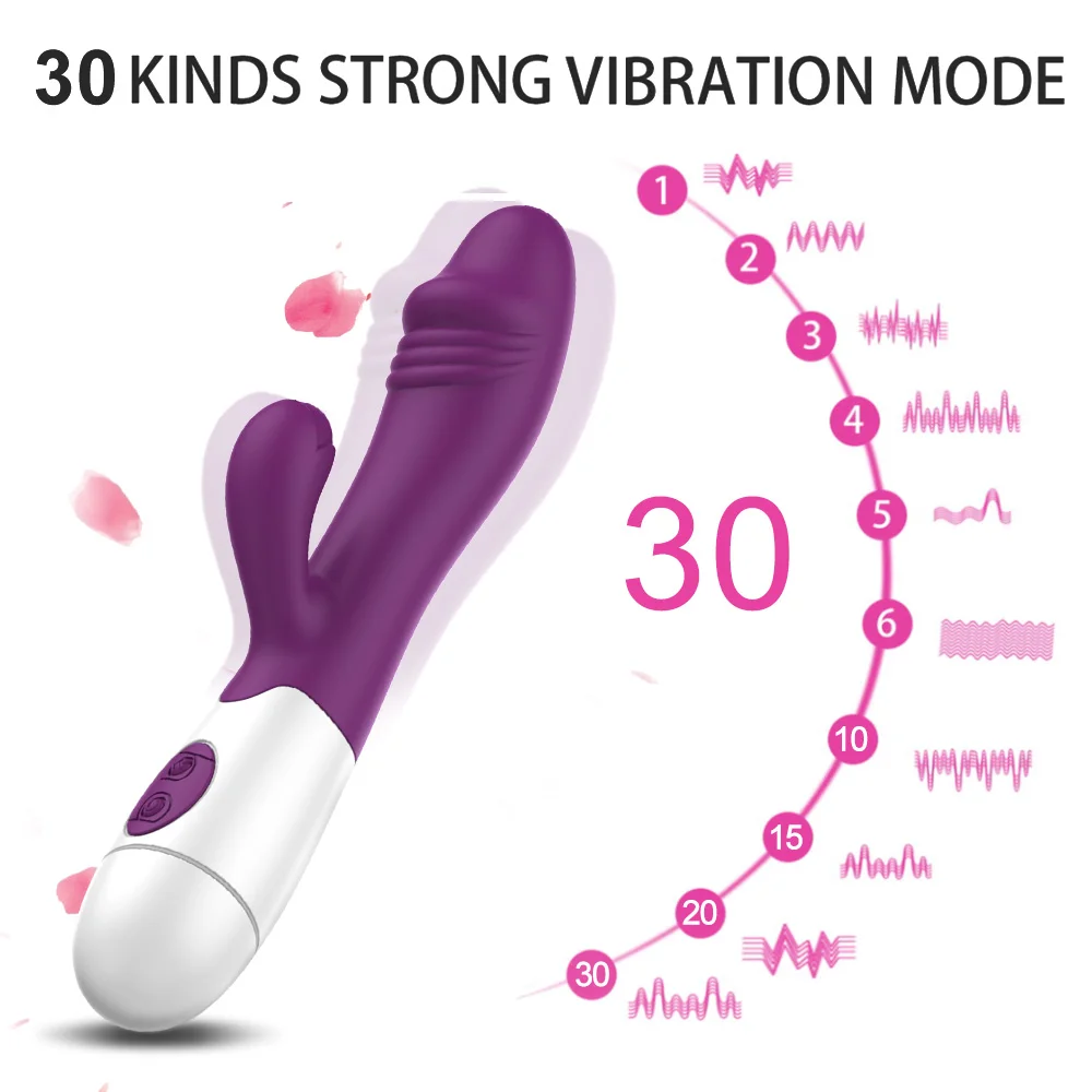 Anal Vagina Massage Dildo Rabbit Vibrator Sex Toys Vibrators For Women 30 Frequency Dual Vibrating G