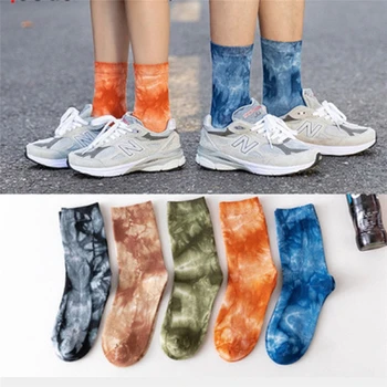 

2020 New Cotton Skate Socks Men Women Sock Funny Cycling Running Hiking Breathable Tie-Dyeing Sox Harajuku Hip Hop Novelty Socks