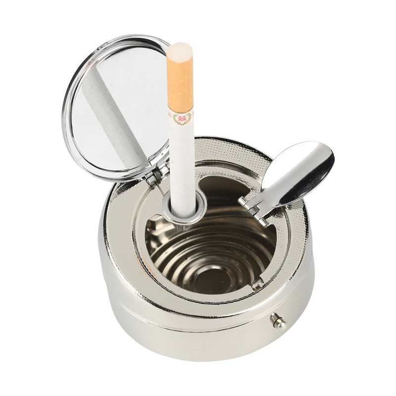 Pocket Ashtray With Cover Personality Fashion Portable Car Ashtray Smokeless Ash Tray Cup Metal Mini Portable