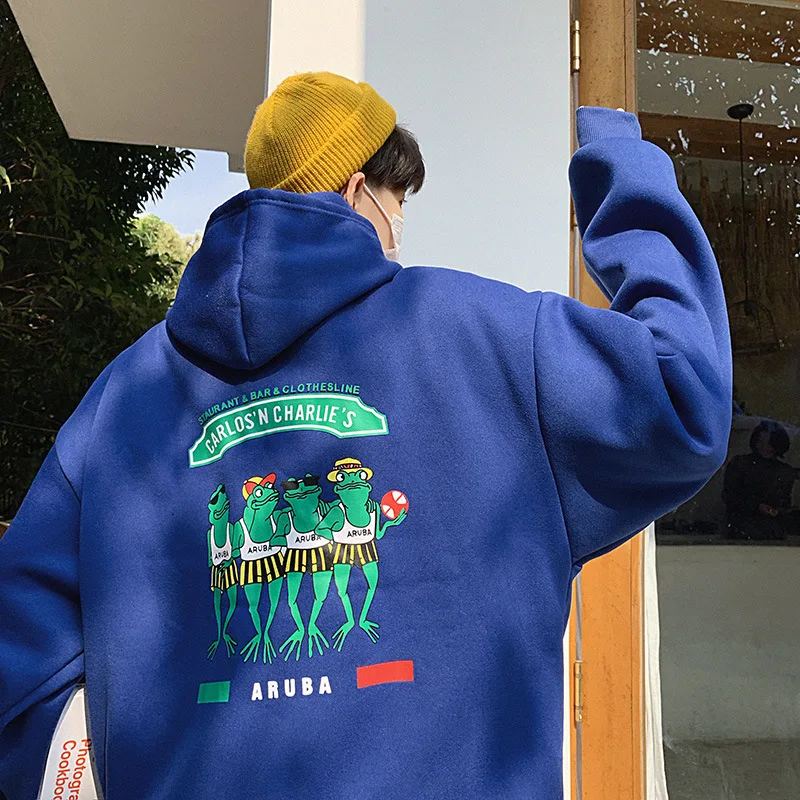 

E-BAIHUI Hoodie Men's Plus Fleece 2020 Autumn and Winter New Casual Hoodie Loose Hip-hop Harajuku Fashion Brand Top Q092402