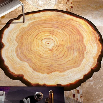

Living Room Carpet Non-slip Bedroom Side Floor Mat Carpets Rug Coffee Table Blanket Decoration Pad Mat Tree Rings Printing Rugs