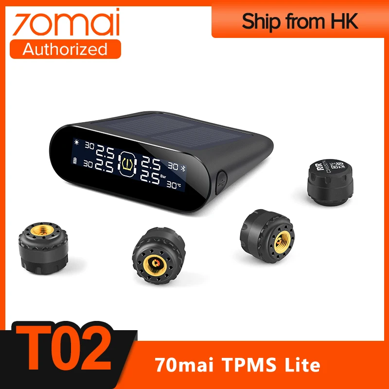 Система контроля давления в шинах 70mai TPMS умная система на солнечной батарее с