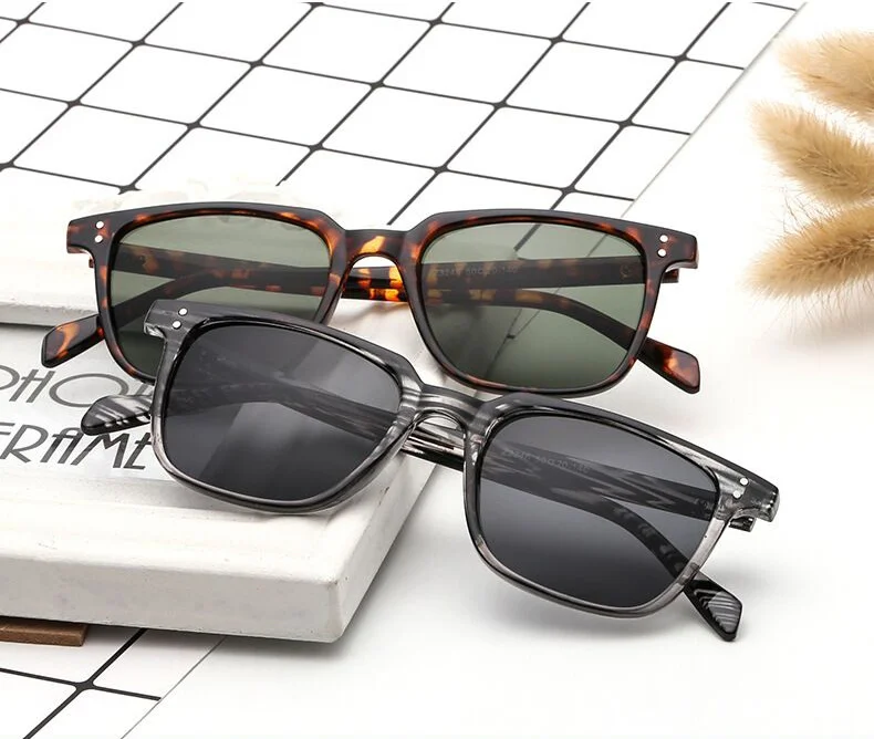 Klassische Quadratische Sonnenbrille Mann Marke Designer Retro Schwarz Sonnenbrille Männlich Vintage Bunte Shades Oculos De Sol Masculino – Detail 1