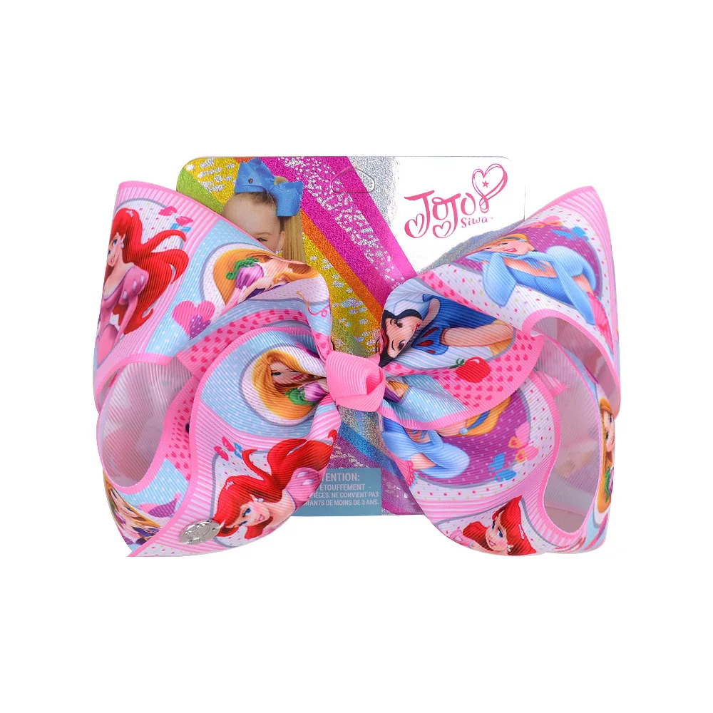 

Large Jojo Siwa Bows with Alligator Print Cartoon princess Clips Hair Clip Cheer Bows Grosgran Hair Accessories Chirstmas Gift