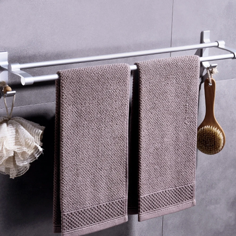 40 60cm Bathroom Kitchen Towel Rack Towel Bar With Hook 2 Bars Arms Bath Towel Clothes Hanger Wall Mount Towel Rack Holder Towel Racks Aliexpress