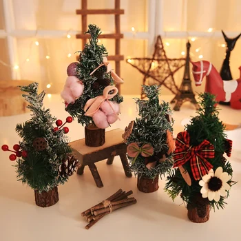 

Christmas Trees with Candy Covered Pine Needle 2020 Christmas Tree Green Landscape Model Cedar Trees for Xmas Decoration