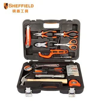 

SHEFFIELD Hand Tool Set General Household Repair Hand Tool Kit with Plastic Toolbox Storage Case Socket Wrench Screwdriver Knife