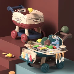 Simulation maison de jeu pour enfants, ensemble de cuisine pour les tout petits, filles et garçons, grand caddie de Shopping, jouet Machine éducative 