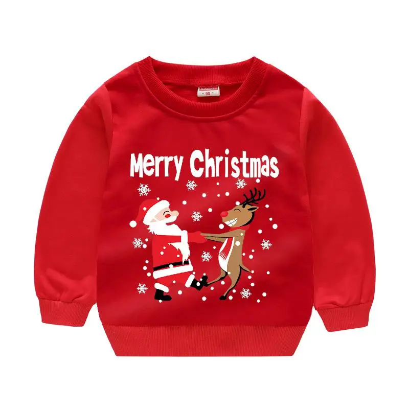 Черная пятница, Специальная скидка, подарок на год, одежда на год милый Рождественский свитер для мальчиков и девочек детская куртка - Цвет: red3